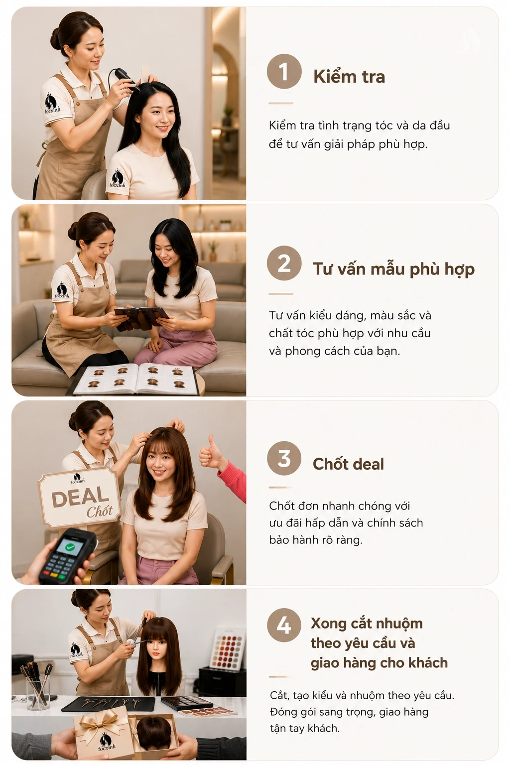 Quy trình dịch vụ của shoptocxinh