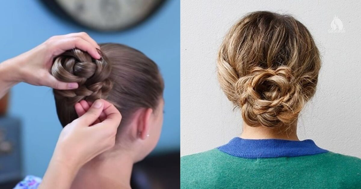 Tóc búi hoa hồng
