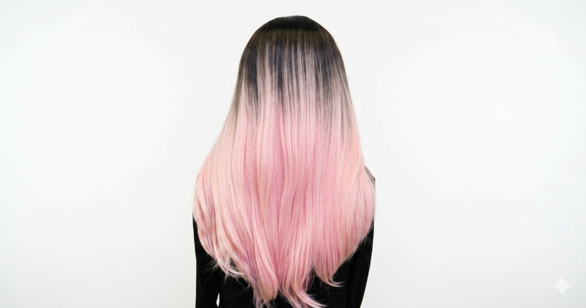 Tóc giả hồng ombre