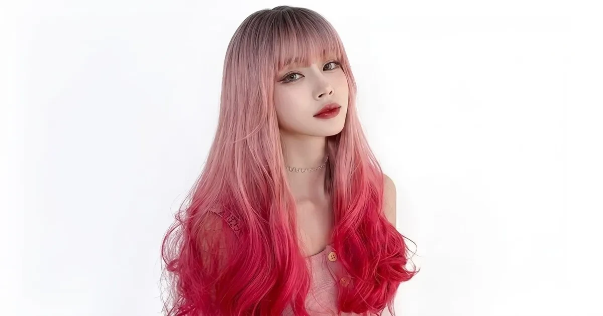 Tóc giả nhiều màu kiểu dip-dye
