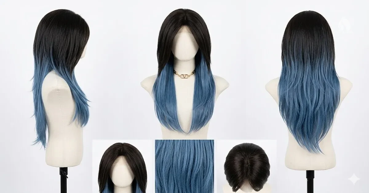 Tóc giả nhiều màu nhuộm ombre