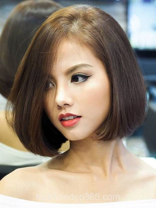 Tóc giả nữ tém nguyên đầu 23 Tóc giả nữ nguyên đầu ngắn kiểu bob rẽ ngôi 7/3