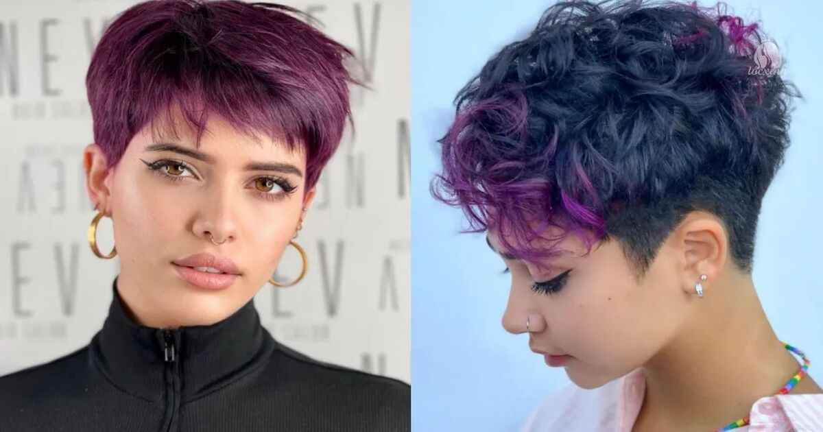 Top 35 mẫu tóc tém ngắn đẹp điên đảo, không thể rời mắt 68 Tóc tém nhuộm balayage tím