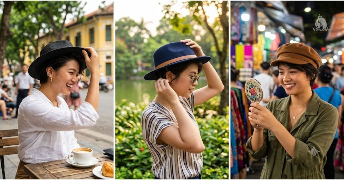 Những lưu ý giúp nàng tóc tém đội mũ vẫn đẹp suốt cả ngày