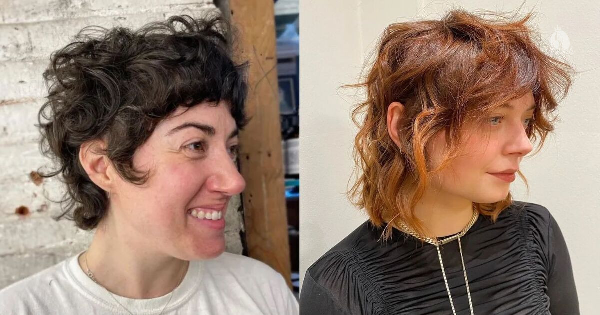 Tóc tém mullet nữ shag xoăn
