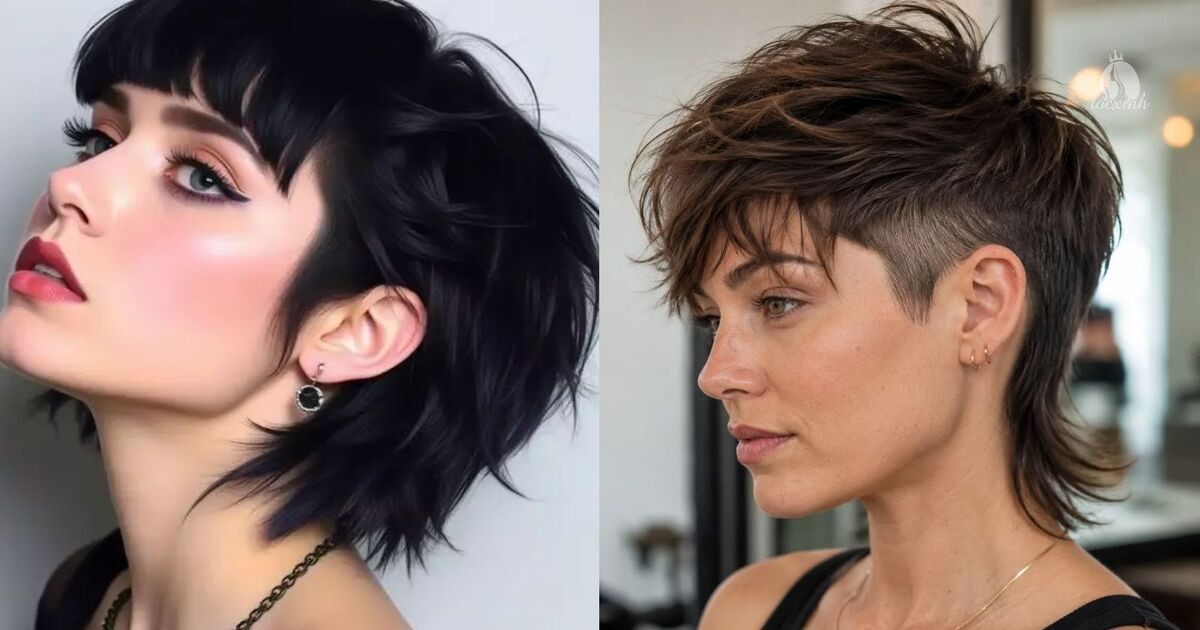 Tóc tém mullet nữ undercut tách lớp cá tính