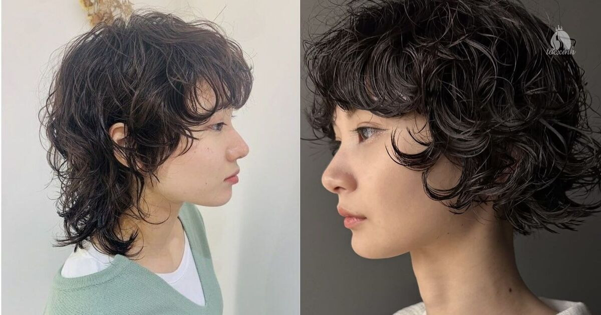 Tóc tém mullet nữ xoăn sóng