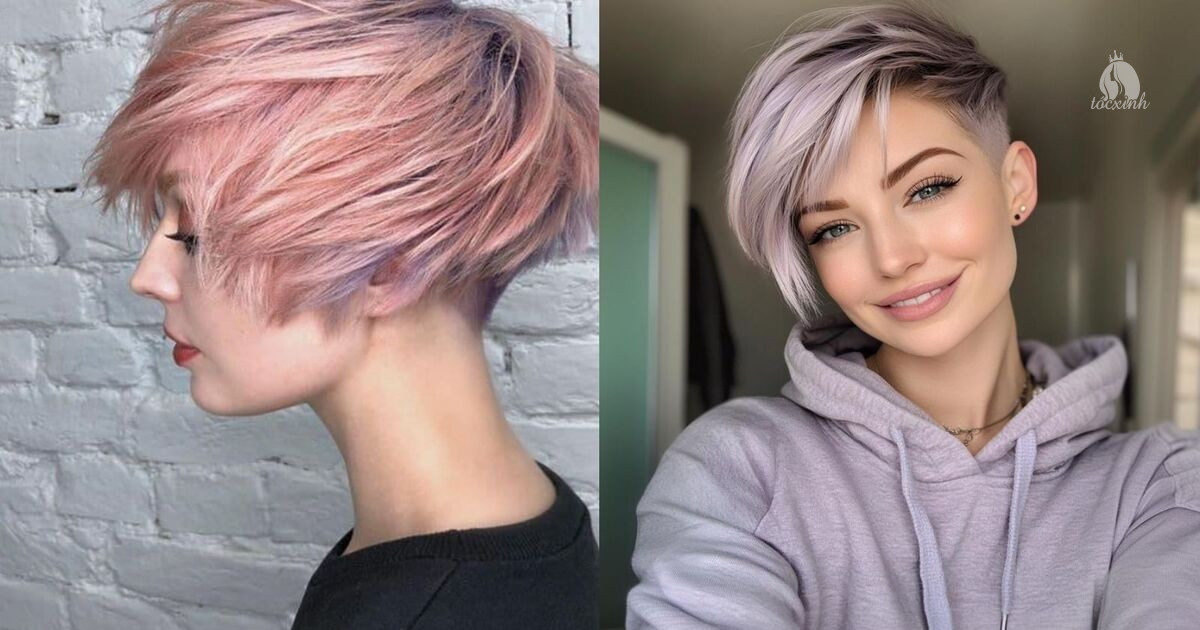 Tóc tém nhuộm màu gì đẹp? Bảng màu nhuộm tôn da đỉnh cao 13 Tóc tém pastel khói