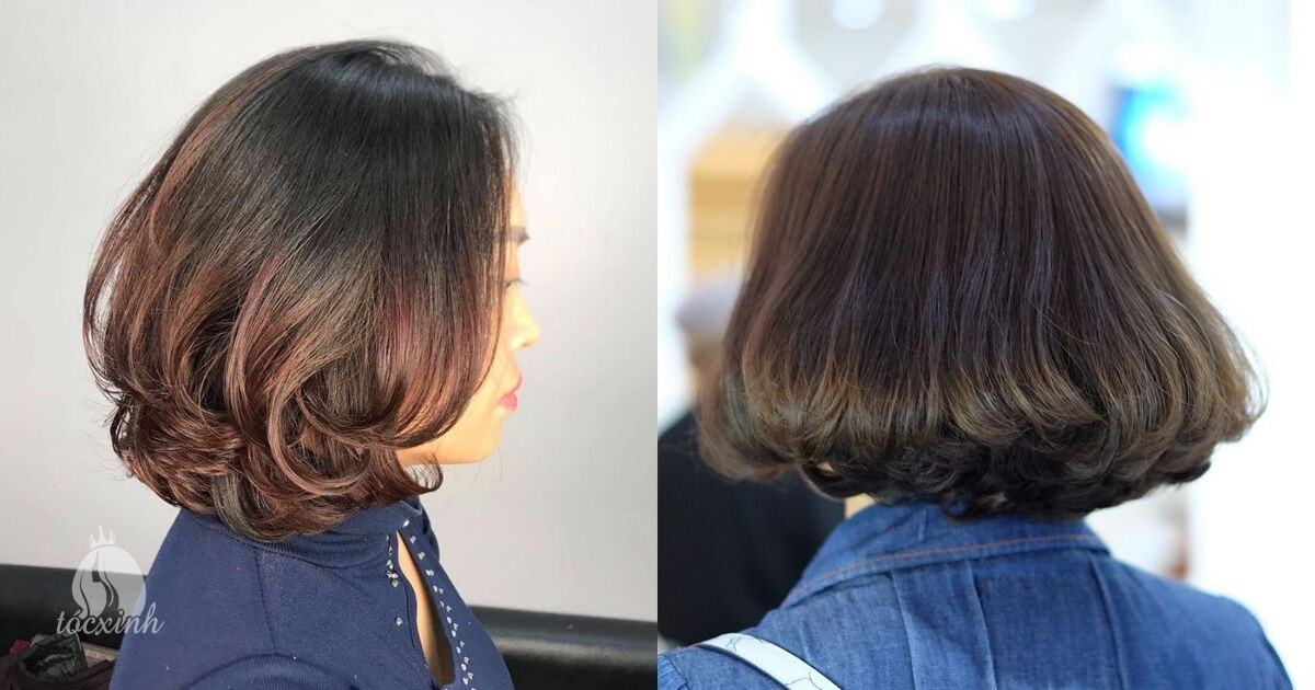 Tóc bob ngắn uốn cụp chữ C