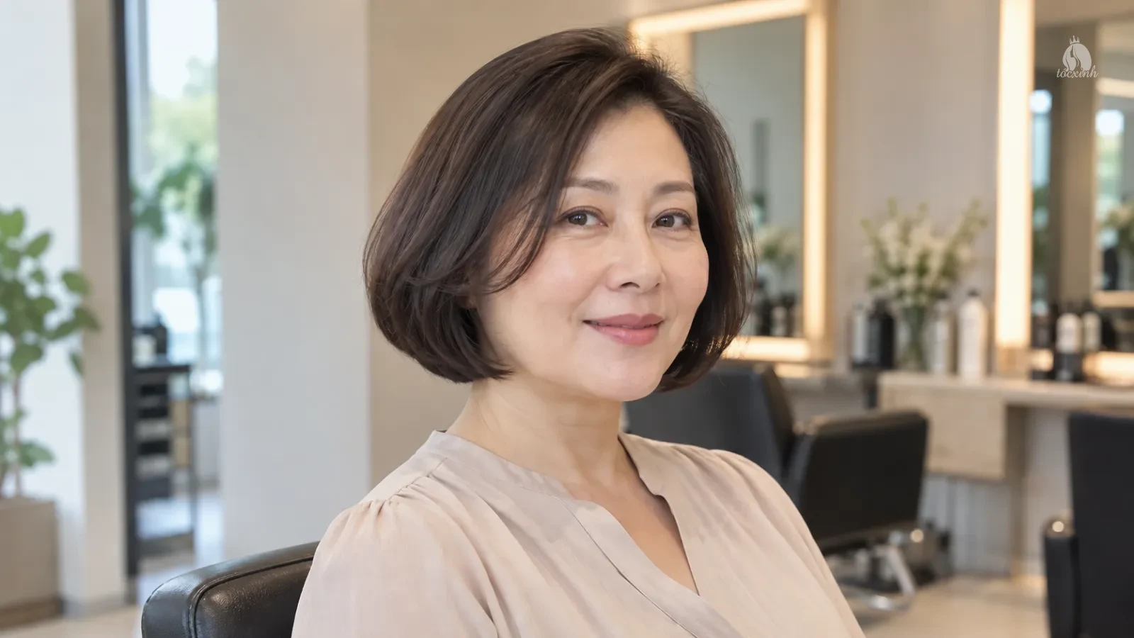 Tóc bob ngắn uốn cụp