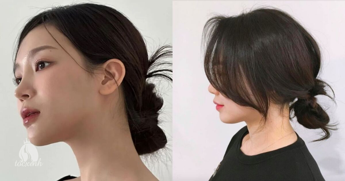 Tóc búi rối kiểu Pháp thấp