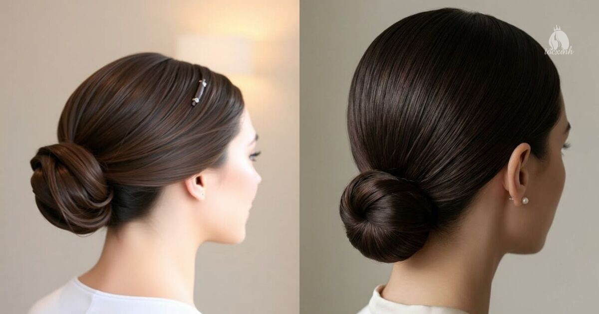 Búi tết cuộn thấp