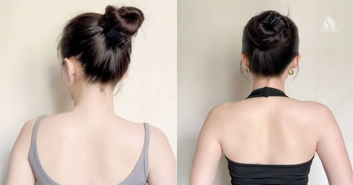 Búi tóc củ tỏi bằng kẹp càng cua