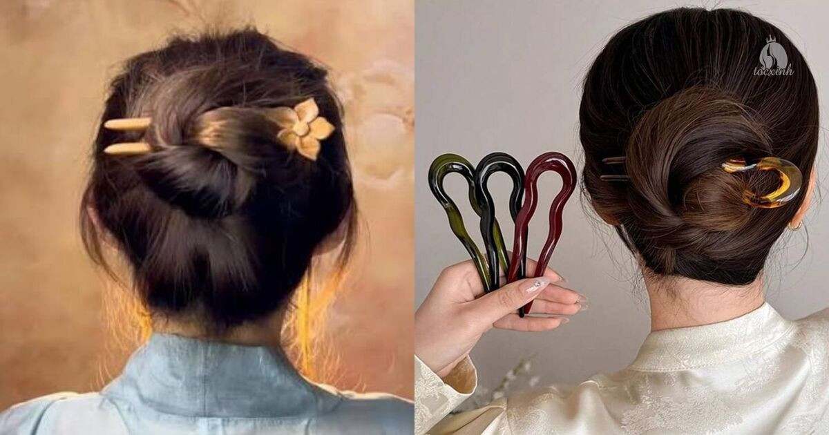 Cách búi tóc bằng kẹp chữ U