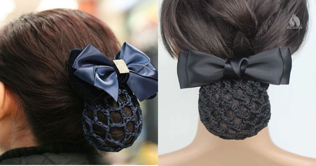 Cách búi tóc bằng kẹp lưới