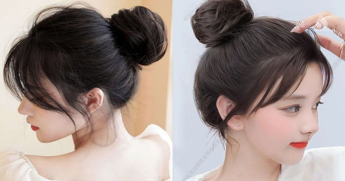 Cách búi tóc củ tỏi bằng tất
