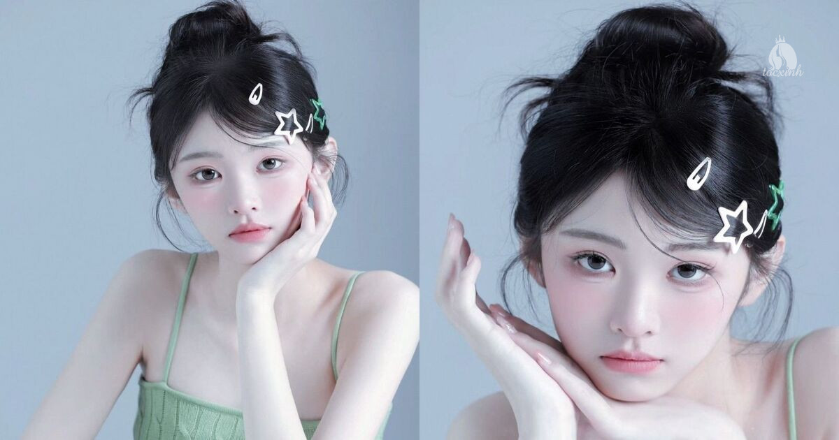 Cách búi tóc củ tỏi nhỏ
