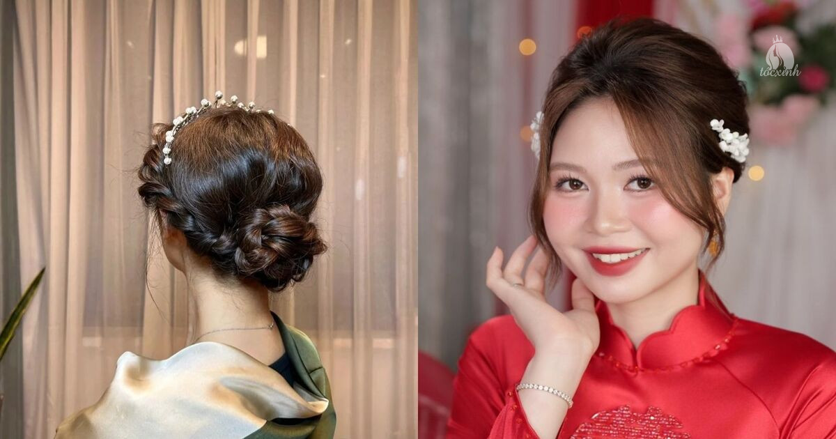 25+ Cách búi tóc mặc áo dài đẹp, trẻ trung, dễ làm dịp Tết, kỷ yếu 44 Cách búi tóc ngắn mặc áo dài