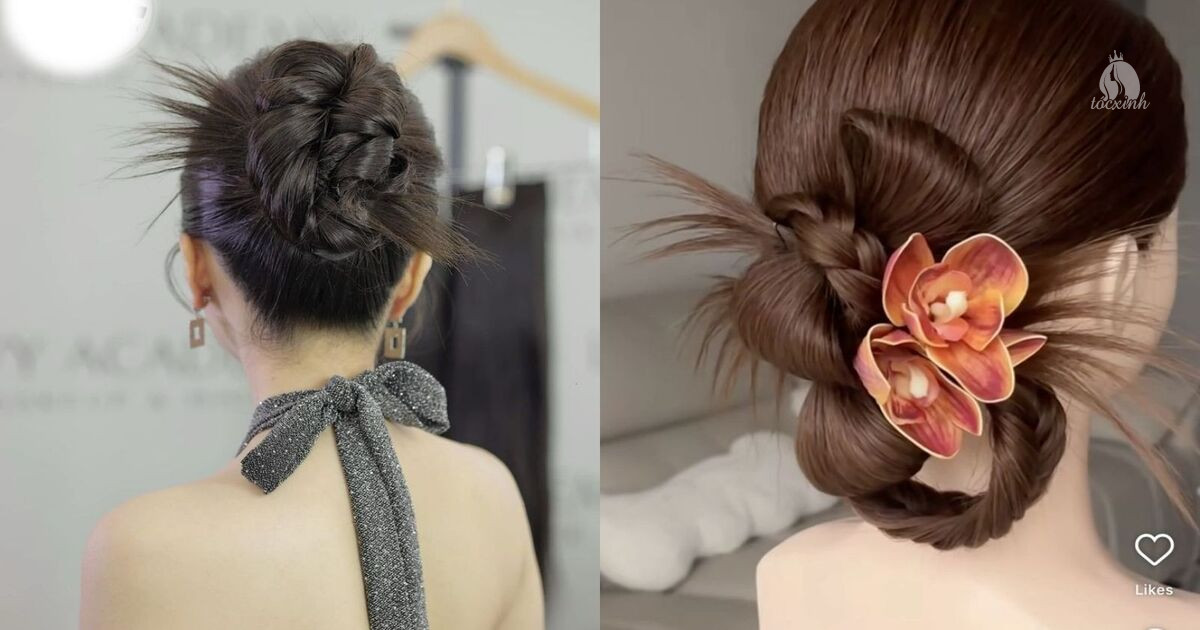 15+ Cách búi tóc bằng trâm cài đẹp, đơn giản cho nàng tóc ngắn và dài 34 Kiểu tóc búi xòe quạt cài trâm tiểu thư