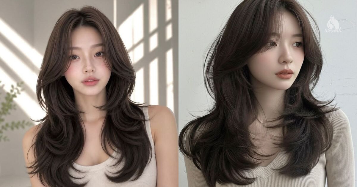 Top 14+ kiểu mái Pháp cho mặt dài đẹp, khiến nàng phát cuồng 23 Layer mái Pháp cho mặt dài kết hợp mái bay