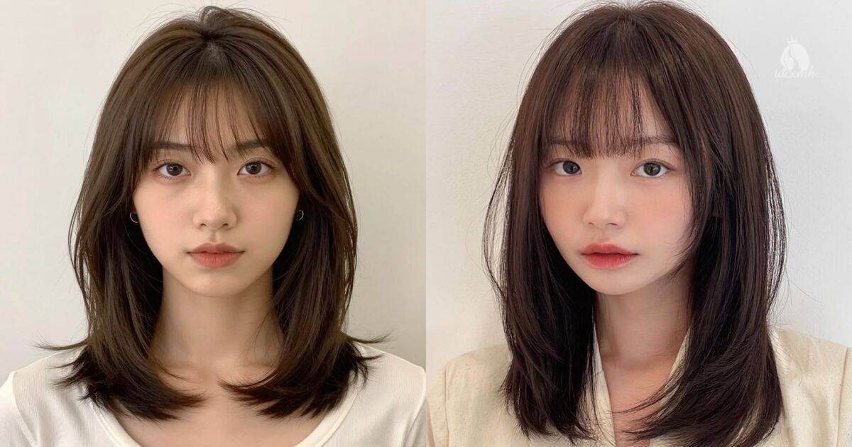 Top 12+ kiểu tóc layer ngang bầu mái Pháp cute hợp mọi dáng mặt 20 layer ngang bầu mái Pháp nhuộm nâu tây