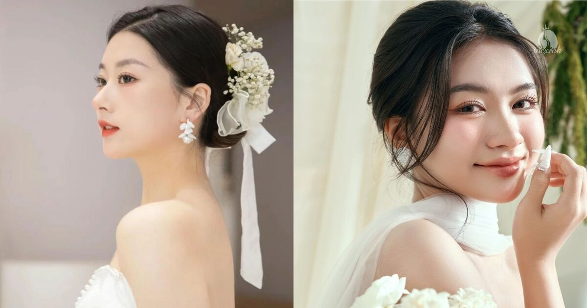 20+ kiểu tóc búi Hàn Quốc đẹp cho nàng đi học, đi làm và dự tiệc 38 Tóc búi cô dâu Hàn Quốc