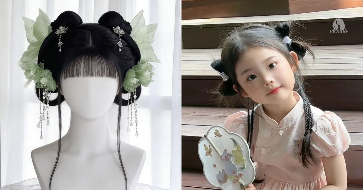 Tóc búi củ tỏi 2 bên