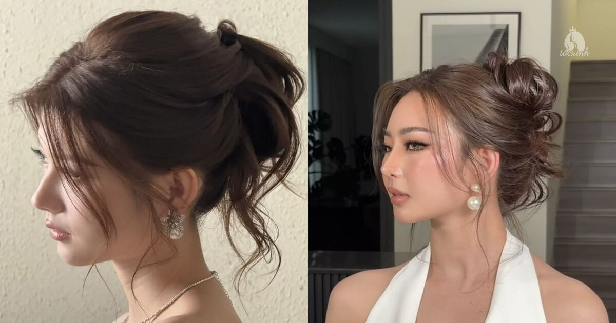 20+ kiểu tóc búi Hàn Quốc đẹp cho nàng đi học, đi làm và dự tiệc 34 Tóc búi Hàn Quốc mái bay
