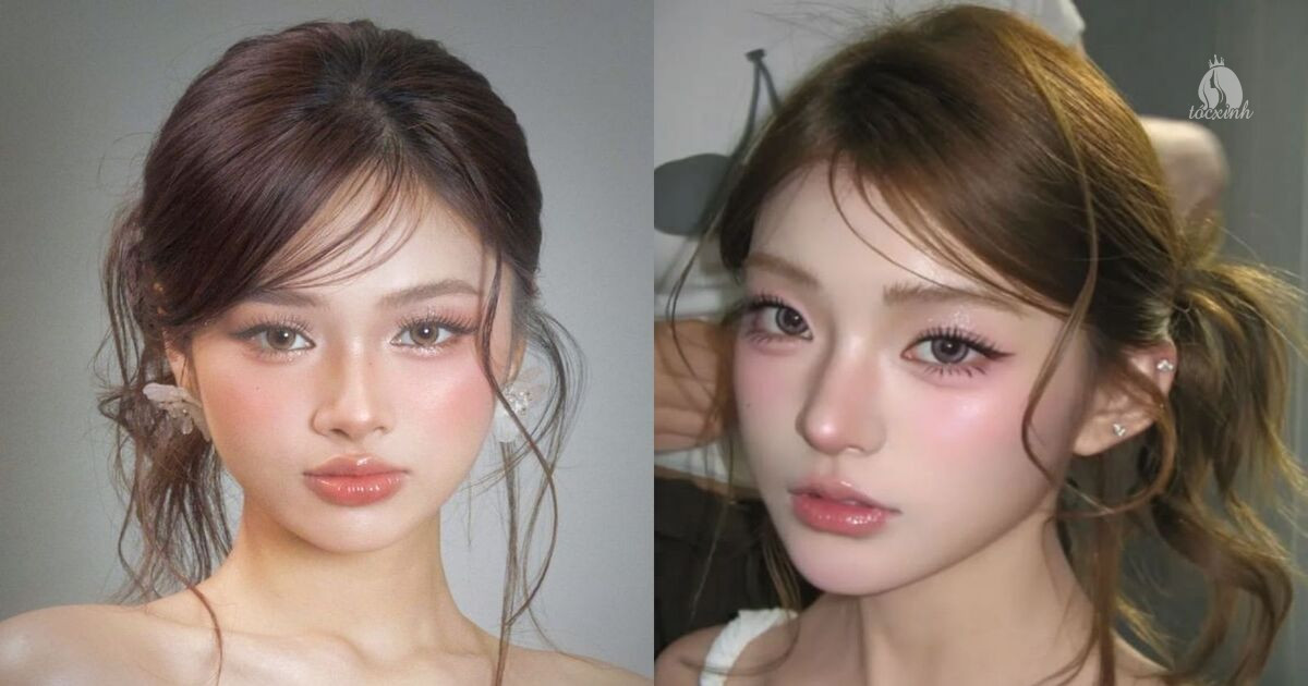 20+ kiểu tóc búi Hàn Quốc đẹp cho nàng đi học, đi làm và dự tiệc 46 Tóc búi Hàn Quốc mái lệch