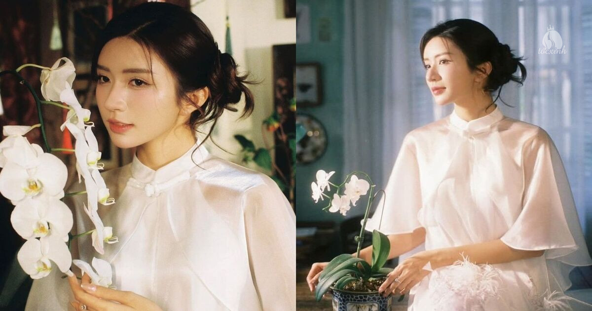 25+ Cách búi tóc mặc áo dài đẹp, trẻ trung, dễ làm dịp Tết, kỷ yếu 32 Tóc búi lơi Hàn Quốc