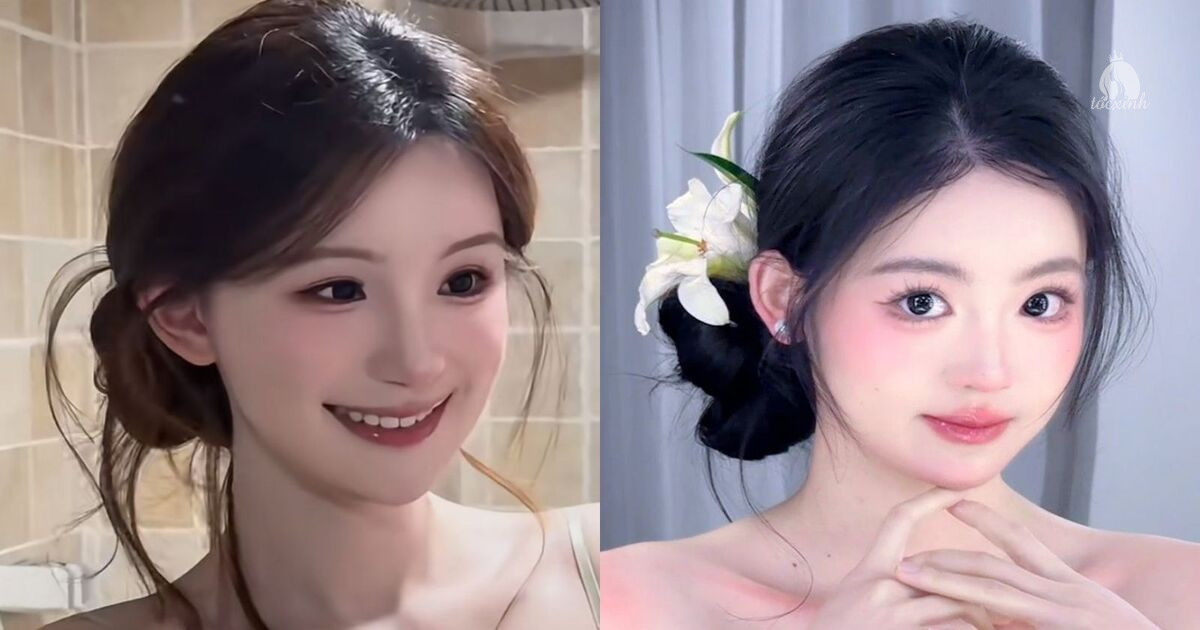 15+ Cách búi tóc không bị già, vừa trẻ trung vừa dễ làm tại nhà 28 Tóc búi thấp lệch bên mái lơi