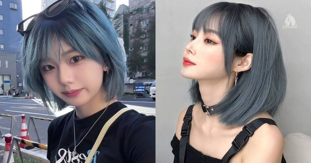 Top 22+ kiểu tóc ngắn nữ đẹp, cá tính chuẩn trend 2026 cho nàng 46 Tóc ngắn nữ nhuộm xanh khói