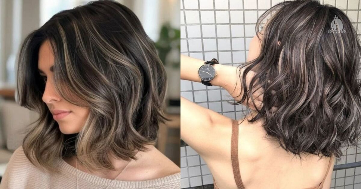 Top 22+ kiểu tóc xoăn sóng ngắn ngang vai đẹp, siêu nịnh mặt 34 Tóc xoăn lơi ngang vai nhuộm highlight