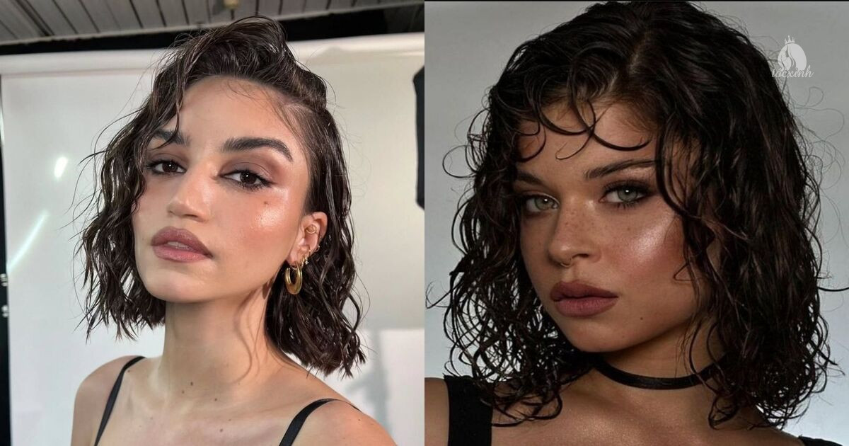 Top 22+ kiểu tóc xoăn sóng ngắn ngang vai đẹp, siêu nịnh mặt 37 Tóc xoăn sóng ngắn ngang vai style wet look